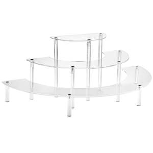 Exhibidor Acrílico Transparente de 3 Niveles, Soporte para Cupcakes y Postres, Organizador de Perfumes, Estante de Media Luna para Alimentos y Figuras Amiibo/<span class=keywords><strong>Funko</strong></span>/POP - Product Image 1