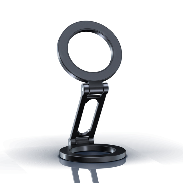 Foldable Magnetic Phone Holder Double Sides Magnets Desk Stand for Universal Phones iPhone Used on Refrigerator Gym Metal