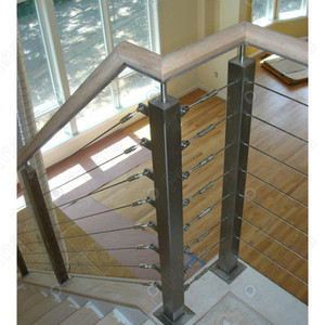 Sistema de Barandilla de Cable de Alta Gama, Barandilla de Cable de Acero <span class=keywords><strong>Prefabricada</strong></span> para Terraza y Escaleras Exteriores - Product Image 1