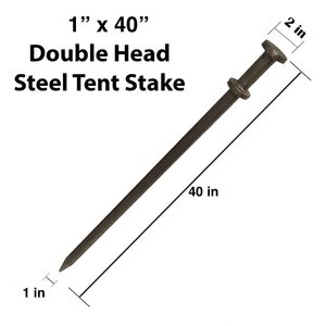 Piquets à double tête en métal <span class=keywords><strong>pour</strong></span> tentes à cadre et à <span class=keywords><strong>poteau</strong></span> <span class=keywords><strong>Bois</strong></span> traité sous pression Matériau respectueux de la nature - Product Image 3