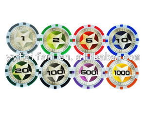 Pegatina personalizable Las Vegas/Estrella de la suerte/etc fichas de póquer - Product Image 3