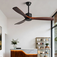 Ventilateur de plafond LED moderne décoratif 30W 3 couleurs avec télécommande, moteur DC en métal, faible consommation d'énergie, 3 pales