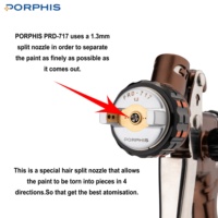 Pistolet à Peinture Professionnel PORPHIS PRD-717 1,3 mm à Haute Atomisation, Buse Fendue pour Peinture Automobile, Peinture Hydrodiluable