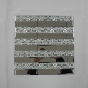 Carreau de mosaïque miroir argenté en <span class=keywords><strong>verre</strong></span> biseauté de conception carrée moderne de 4mm d'épaisseur auto-adhésif <span class=keywords><strong>pour</strong></span> mur intérieur parquet de piscine d'hôtel - Product Image 2
