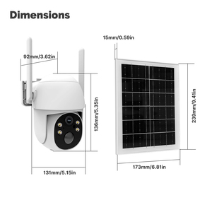 Kamera CCTV pintar tahan air, kamera keamanan seluler surya 4G Vsim, Panel surya IP65, luar ruangan 7800mAh + 7W - Product Image 1
