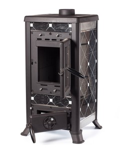 Poêle à bois décoratif en acier <span class=keywords><strong>avec</strong></span> carreaux en céramique 8kW, <span class=keywords><strong>foyer</strong></span> autoportant - Product Image 3