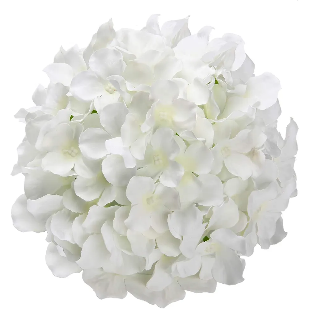 INUNION Popular Atacado Real Touch Seda Branco Azul Hortênsia Cabeças Casa Casamento Flores Flor Artificial Decorativa