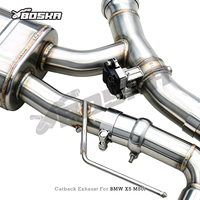 Knalpot Catback dengan Pipa Z untuk BMW X5 M50i 4.4TT 2019-2024 Boska Racing Stainless Steel Muffler dengan Katup Elektronik