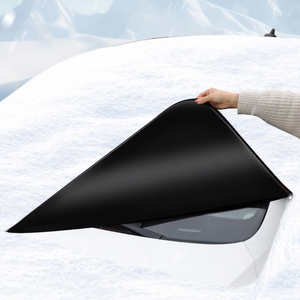 Funda para Parabrisas de Coche de Tela Oxford, Engrosada, Impermeable, con Patrón de Rejilla, Instalación a Presión, Prevención de Nieve y Hielo, Media Cubierta - Product Image 1