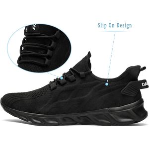 GDEKLO Zapatillas Deportivas de Mujer Talla 10 Negras con Malla Transpirable Suela de Goma Entresuela de EVA para Entrenamientos Casuales Caminar o Tenis - Product Image 1