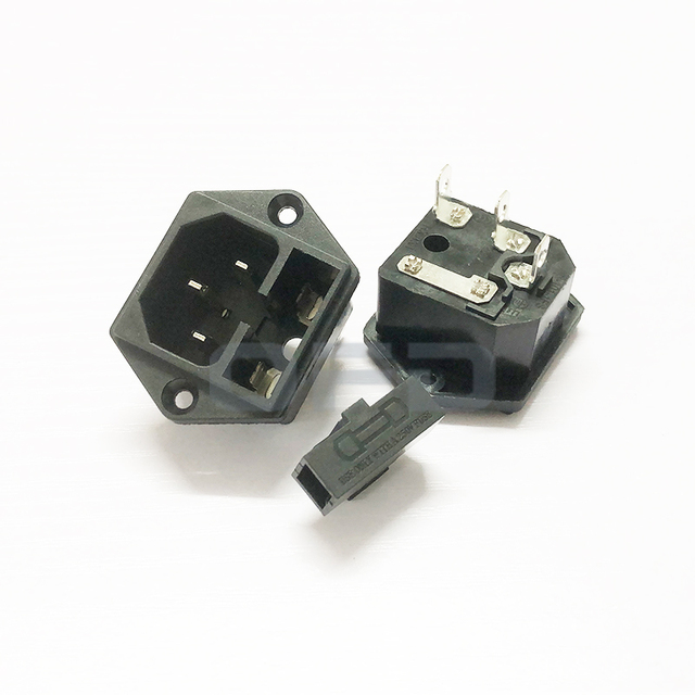 Power Plug Socket 250V 10A 3pin AC-03 3 Terminal Power Socket with Fuse Holder Case ON/OFF Switch Arcade Power Supply