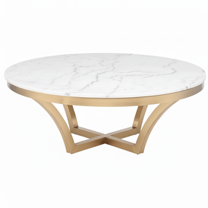 Mesa Auxiliar Moderna de Metal con Patas Redondas de Metal Plateado para Sala de Estar - Product Image 1