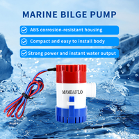 Pompe à eau de cale électrique MAMBAFLO 12V/24V DC 1100GPH pour bateau, pompe submersible à haut débit, pompe manuelle pour eau de mer