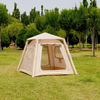 Tente gonflable stable résistante à la pression de colonne de gaz, structure à colonnes d'air coupe-vent, maison de camping familiale portable, fournisseur chinois