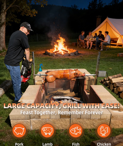 เครื่องย่างบาร์บีคิวไฟฟ้าขนาด 45.2 นิ้ว สำหรับย่างหมูแบบหมุน พร้อมระบบหมุนย่าง 220v ปรับความสูงได้ เหมาะสำหรับใช้งานกลางแจ้ง - Product Image 4