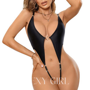 Seksi ODM naylon samimi giymek sıkı yüksek elastik delikli-out kadınlar için tek parça tutkulu Bodysuit - Product Image 2