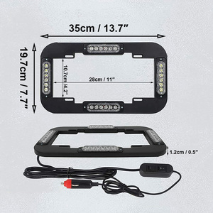 Nouveau 13.7 ''LED voiture plaque d'immatriculation cadre balise lumière stroboscopique <span class=keywords><strong>clignotant</strong></span> avertissement barres lumineuses pour véhicules américains et européens - Product Image 3