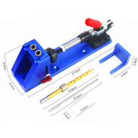 Ensembles d'outils de charpentier professionnels améliorés Système de gabarit de trou de poche oblique avec foret étagé Outils de menuiserie