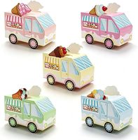 5 boîtes à friandises en forme de camion de crème glacée pour fêtes d'été, idéales pour les cadeaux et les bonbons de la fête à thème 'Candyland'