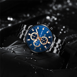 Montre Homme <span class=keywords><strong>Cuena</strong></span> 6025 – Nouvelle Collection, Bracelet Acier Inoxydable, Étanche, Affichage Automatique de la Date, Aiguilles Lumineuses - Product Image 5