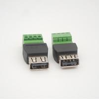 Connecteur USB 2.0 vert avec borne à vis pour transfert de données, adaptateur USB 2.0 à borne à vis pour charge rapide des appareils