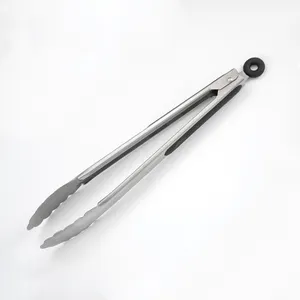 Kitchen accessories cooking tool 9 12 inch stainless steel metal with silicone tip serving bbq grill bread any small tongs