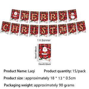 Ensemble de vaisselle jetable moderne à carreaux rouges assiettes en papier sur le thème de Noël et du nouvel an tasses écharpes - Product Image 5