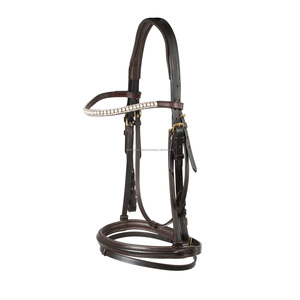 Brida de caballo de cuero Premium de alta calidad con banda de cejas de cristal Productos de caballo Premium - Product Image 1