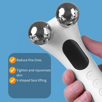 Rouleau de massage facial micro-courant 4D raffermissant la peau, pulsations basse fréquence, lifting du cou, amincissement du visage, appareil de beauté
