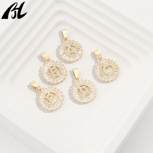 Liontin zirkon kubik berlapis elektro 14K populer liontin dibuat dari paduan tembaga perhiasan modis - Product Image 3