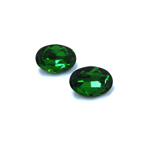 Piedras de Cristal K9 Ovaladas con Reverso Puntiagudo, Color Verde, para Manualidades y Joyería, Venta al Por Mayor - Product Image 2