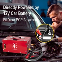 Compresseur PCP miniature TUXING pour plongée sous-marine et paintball, avec démarrage à un bouton, refroidissement par ventilateur, transformateur externe 12V, gonflage rapide