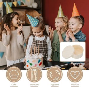 <span class=keywords><strong>2</strong></span> buah kemasan kue keju kotak kayu kemasan kue Basque sifon keju kotak bulat - Product Image 5