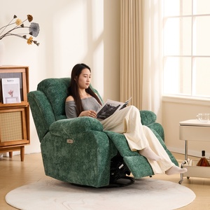 360 °   Ghế thư giãn đơn người cỡ lớn, kiểu dáng công thái học, chất liệu nhung mềm mại, có chức năng xoay và hỗ trợ lưng, dành cho phòng khách - Product Image 4