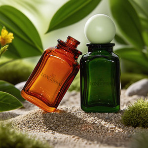 Flacon pulvérisateur de parfum en verre personnalisé de luxe avec logo personnalisable, ambre vert, 30 ml, 100 ml, 50 ml, avec bouchon rond - Product Image 4