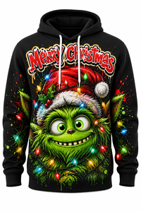 Sudadera con capucha personalizada de Navidad de invierno, 320G, sublimación con estampado completo, estilo oversize, unisex. - Product Image 5