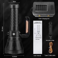 Super lumineux haute puissance solaire Linterna 65000 lumens projecteur Rechargeable lanterne LED torche lumière lampe de poche tactique