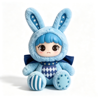 Haut-parleur en peluche électrique personnalisable en forme de lapin étoilé avec rythme cardiaque, rembourrage en coton PP, hauteur réglable 11-30 cm, unisexe, cadeau pour enfants