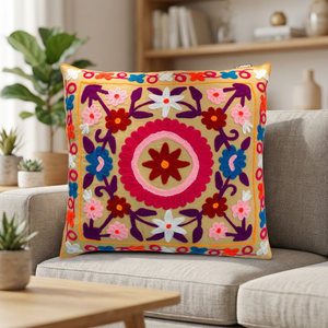 La mejor tarifa de fundas de cojines cuadrados indios bordados decorativos para uso doméstico y hotelero para hospitales - Product Image 2