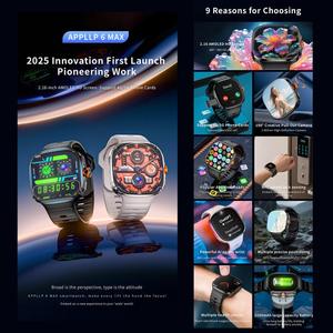 Montre connectée LOKMAT <span class=keywords><strong>APPLLP</strong></span> <span class=keywords><strong>6</strong></span> Max 4G, processeur quadricœur SC8541E, 3 Go + 32 Go, Android 8.1, appel vidéo, fréquence cardiaque (noir) - Product Image 2