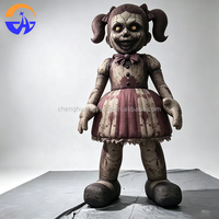 Maison hantée gonflable géante d'Halloween, modèle effrayant et sinistre, multicolore, avec ventilateur intégré, installation facile, décoration pour jardin, pelouse, fête, événement