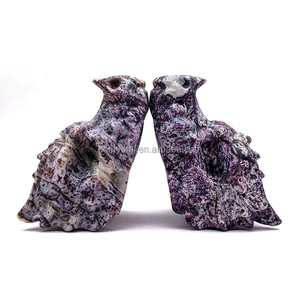 Venta al por mayor de artesanía de cristal natural: Tallados de elefantes de esfalerita morada, piedras sueltas de esfalerita y calaveras de dragón para decoración y regalo. - Product Image 1
