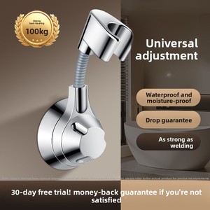 Potente Braccio <span class=keywords><strong>Doccia</strong></span> Elettroplaccato con Base Girevole Universale Rimovibile, Montaggio a Parete Senza Foratura per Bagno - Product Image 5