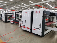 Máquina Plegadora y Encoladora de Cartones Totalmente Automática, Línea Automática de Plegado, Encolado y Cosido de Cartón