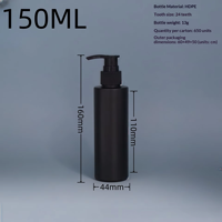Botella de HDPE negra con hombro plano, a prueba de luz, con bomba dosificadora, tipo push, modelo universal 147, origen Guangzhou, suministro de fábrica.