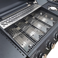 Barbecue à gaz LP moderne en métal pour l'extérieur, avec couvercle et thermomètre, revêtement poudré, idéal pour le camping et les pique-niques – Offre Spéciale