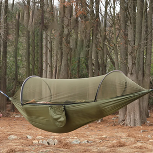 MINGCHAN prix d'usine logo personnalisé <span class=keywords><strong>voyage</strong></span> en plein air 1-2 personnes 210t <span class=keywords><strong>hamac</strong></span> de camping en nylon avec moustiquaire pour la randonnée - Product Image 1