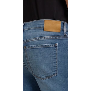 Jean en denim délavé coupe droite slim pour homme, taille mi-haute, en coton, style automne - Product Image 6