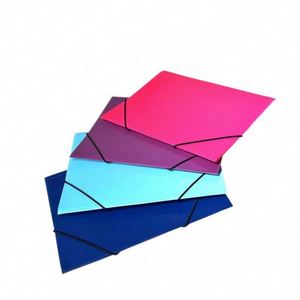 Le meilleur classeur A4 en plastique bleu translucide, robuste, lavable, durable, avec des rabats intérieurs et une bande élastique - Product Image 1