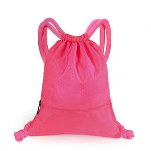 High Quality Custom Logo Wholesale Size Travel <b>Drawstring</b> Sport Polyester Foldable <b>Backpack</b> Shoes Shopping Bags Storage Clothes - Product Image 3